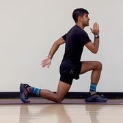 bodyweight workout, hathiramani practices reverse lunge to askip exercise